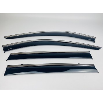 Дефлекторы окон Nissan X-Trail III T32 2013-2021 / Rogue с нерж. хром полоской-4